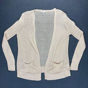 Joie Linen Cardigan Womens X-Small Ivory Open Front Lightweight Layering Sweater